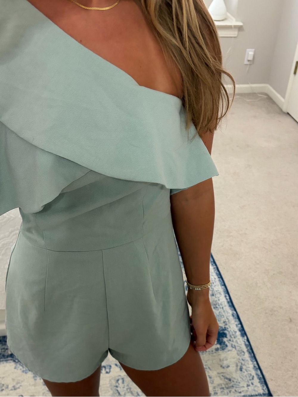 Lulu's Mint Ruffle Romper - Picture 2 of 3